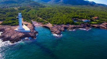 Castellon. Azahar Coast in Beach of Alcossebre. Spain. Drone Pho